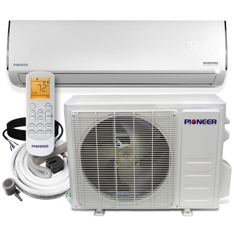 Pioneer Diamante Pro Mini Split - 24,000 BTU Ductless Wall Mount Air Conditioner Inventer+ and Heat Pump - 19 SEER2, 230-Volt (WYT024GLFI19RL)