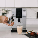 De'Longhi Dinamica Fully Automatic Coffee and Espresso Machine with Premium Manual Milk Frother in Silver (ECAM35025SB)