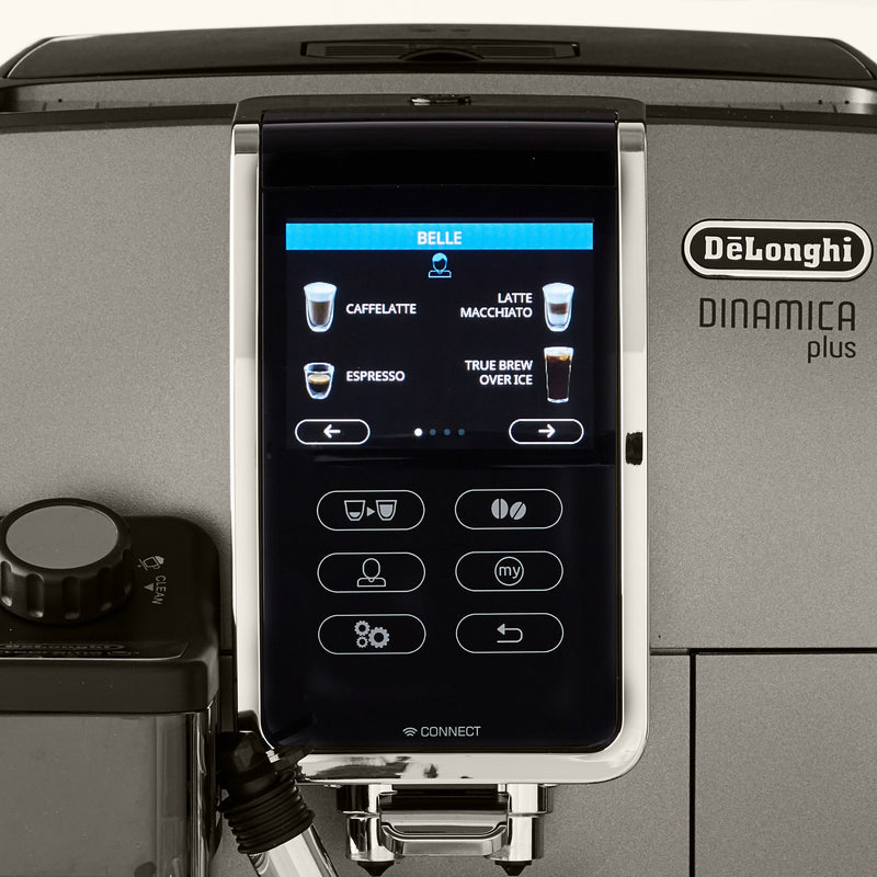 De'Longhi Package - Dinamica Plus, Smart Coffee and Espresso Super Automatic Machine with Hot & Cold Glass Set