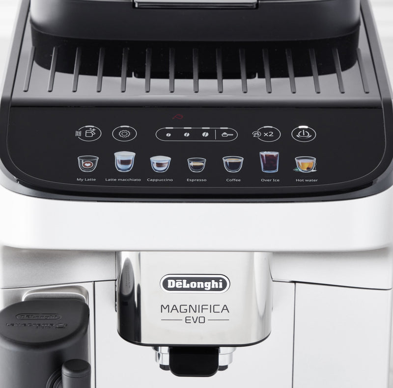 De'Longhi Package - Magnifica Evo with LatteCrema System with Espresso Glass Set