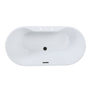 Kingston Brass 55" Acrylic Oval Double Ended Freestanding Tub with Drain, Glossy White/Matte Black (VT7DE552823C420)