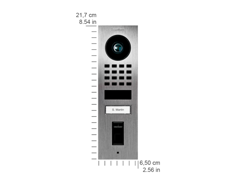 DoorBird D1101FV Fingerprint 50 Surface-Mount IP Video Door Station in Signal Yellow, RAL 1003