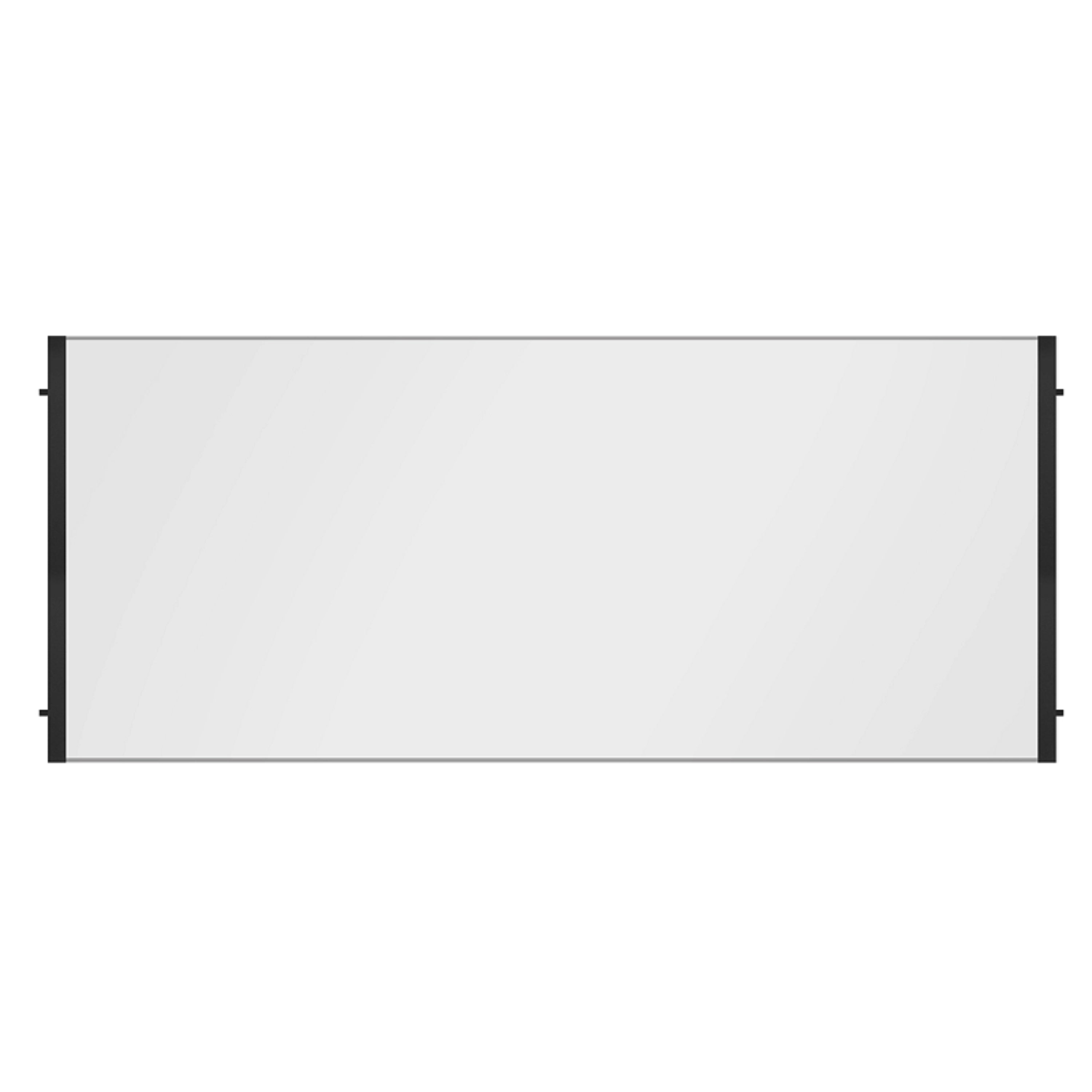 Built-in electric firebox glass pane with black metal side frame