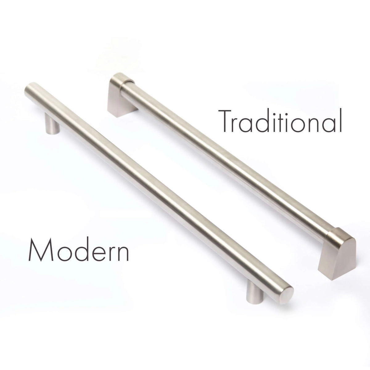 Stainless steel modern and traditional bar handles