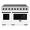 ZLINE Autograph Edition 48-Inch Paramount Induction Range with 7 Element Cooktop and 6.7 Cu. Ft. Electric Double Oven in Stainless Steel with White Matte Doors and Matte Black Accents (SINRZ-WM-48-MB)