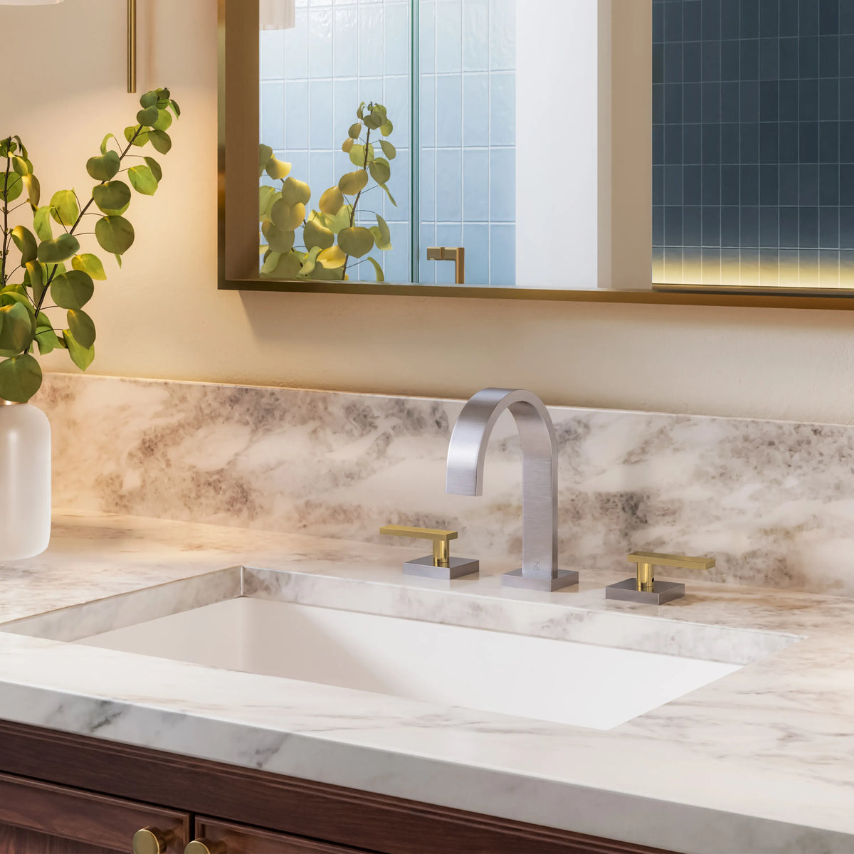 ZLINE Bliss Bath Faucet BLS-BF-ZBNCB close-up in a bathroom