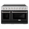 ZLINE 48-Inch Paramount Induction Range with 7 Element Cooktop and 6.7 Cu. Ft. Electric Double Oven in Stainless Steel with Black Matte Doors (SINR-BLM-48)
