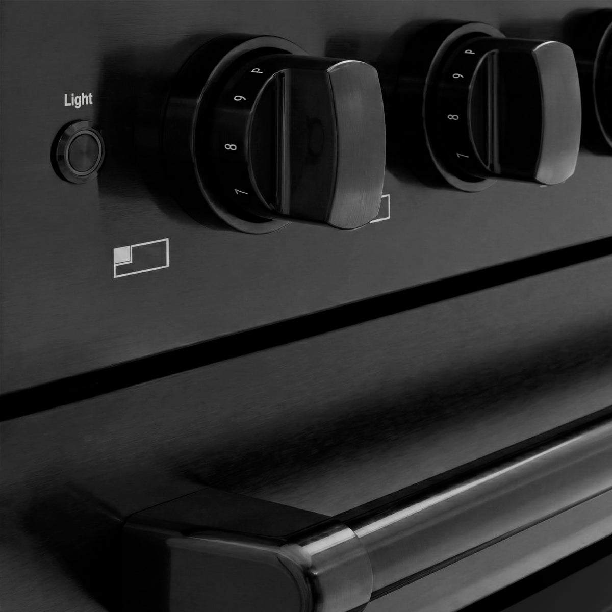 Close-up of the control knobs on the ZLINE Paramount Induction Range (SINRB-48)