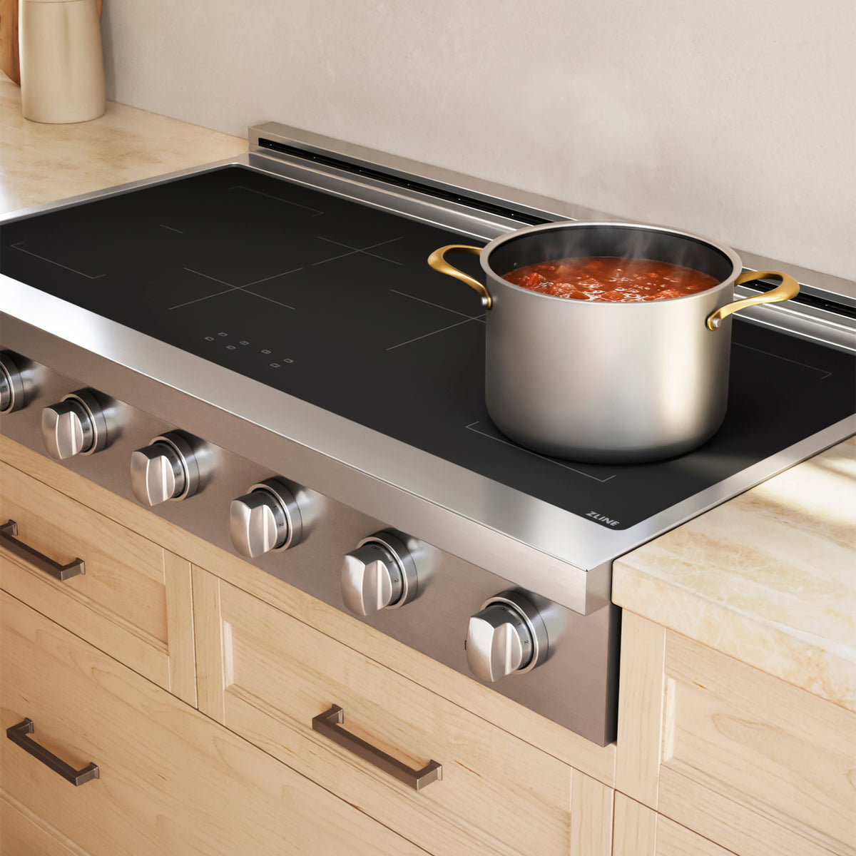 ZLINE 48-Inch Paramount Induction Rangetop SINRT48 in use