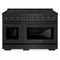 ZLINE 48-Inch Paramount Induction Range with 7 Element Cooktop and 6.7 Cu. Ft. Electric Double Oven in Black Stainless Steel (SINRB-48)