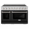 ZLINE 48-Inch Paramount Induction Range with 7 Element Cooktop and 6.7 Cu. Ft. Electric Double Oven in Satin Stainless Steel with Black Matte Doors (SINRS-BLM-48)