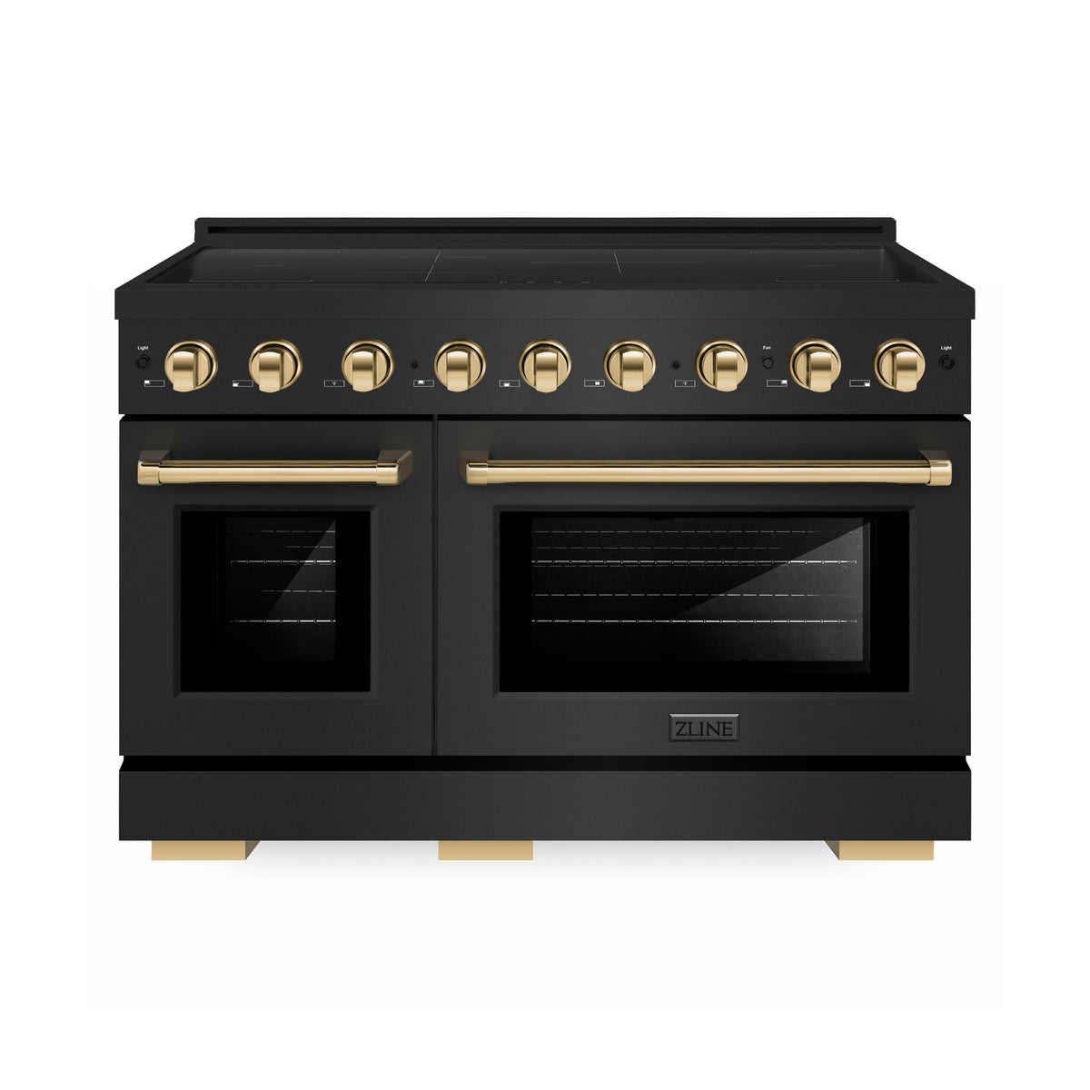 ZLINE Autograph Edition 48-Inch Paramount Induction Range in Black Stainless Steel with Polished Gold Accents (SINRBZ-48-G)