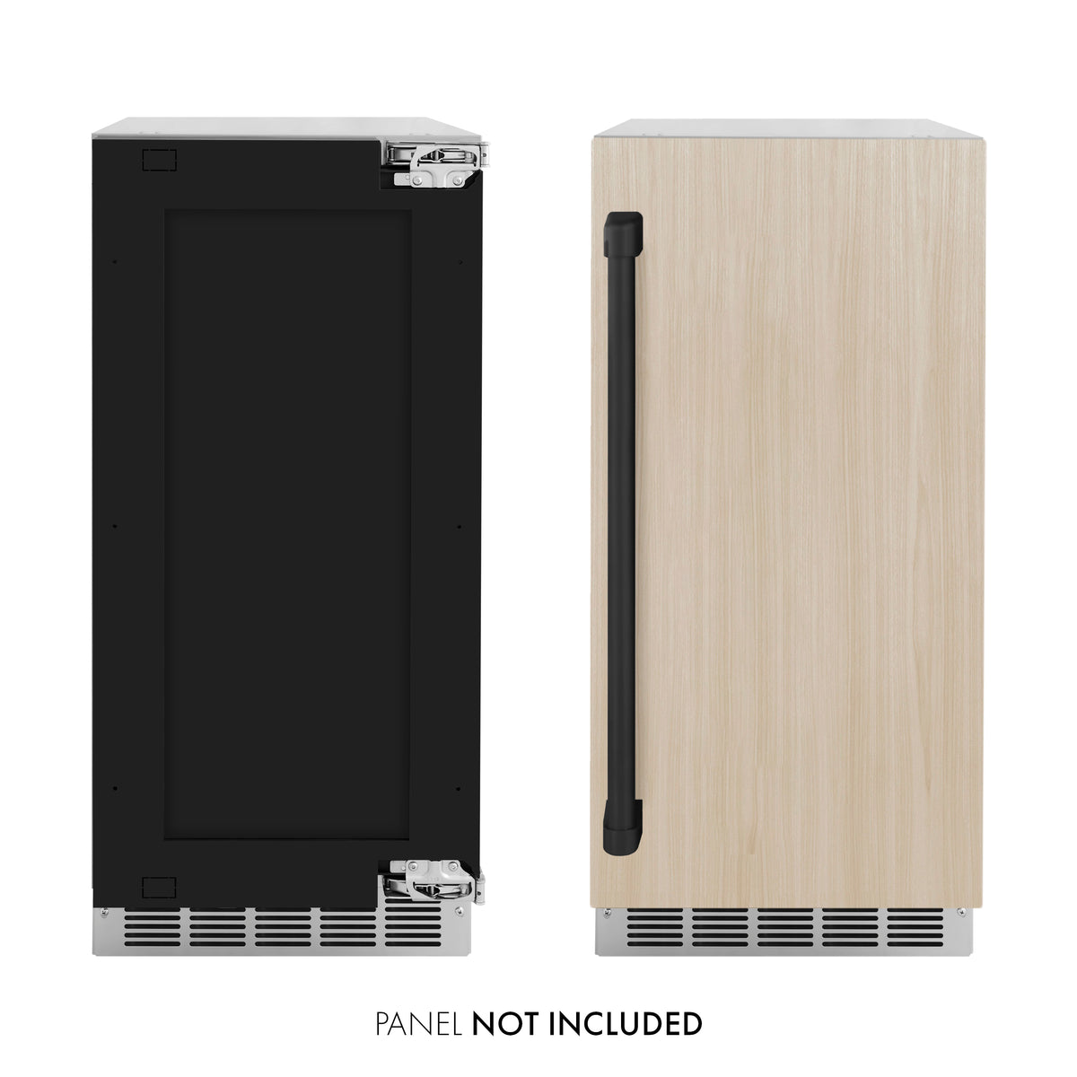 ZLINE Autograph Edition nugget ice maker panel ready door comparison with disclaimer (INGDPZ-15-MB)