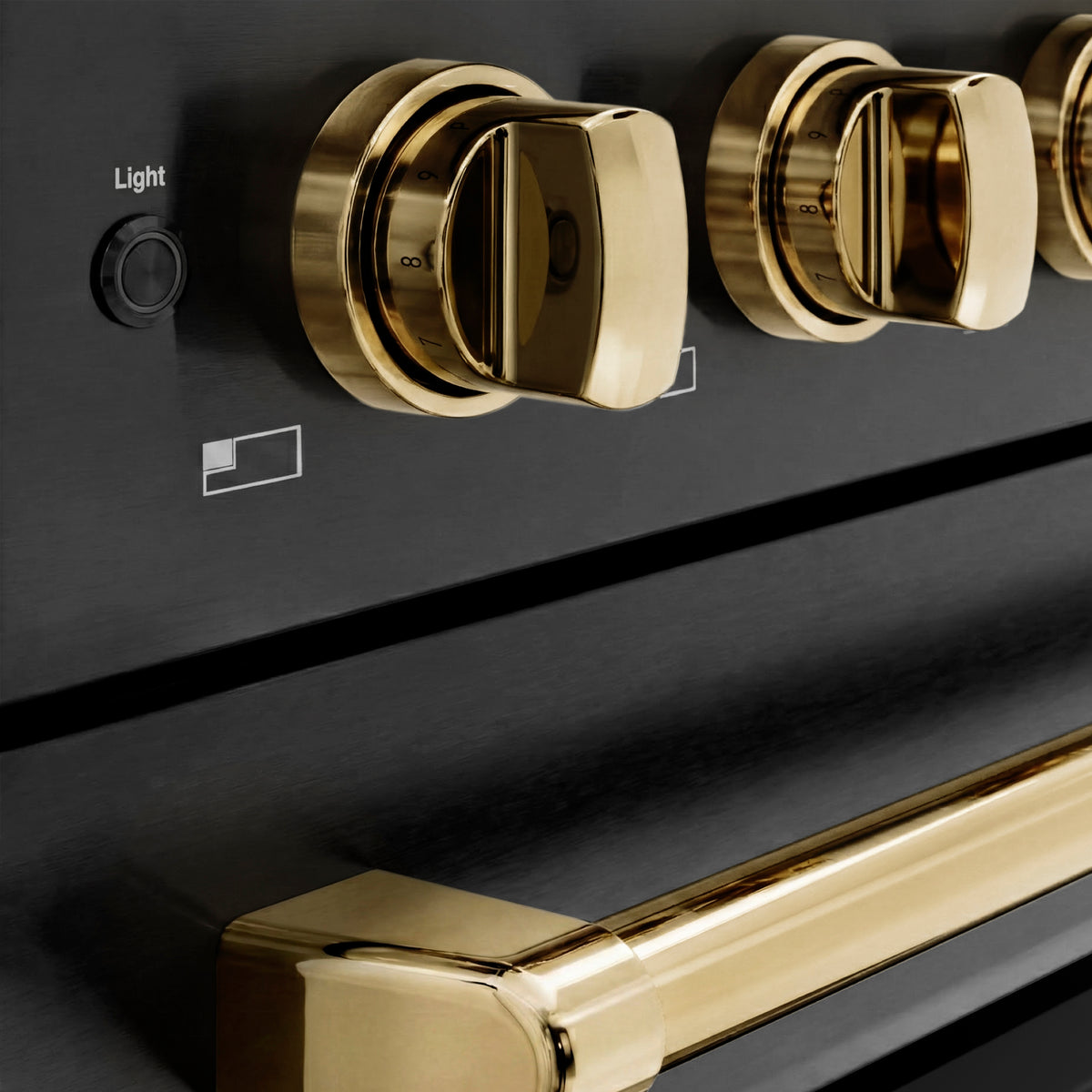 Close-up of the Polished Gold control knobs (SINRBZ-48-G)