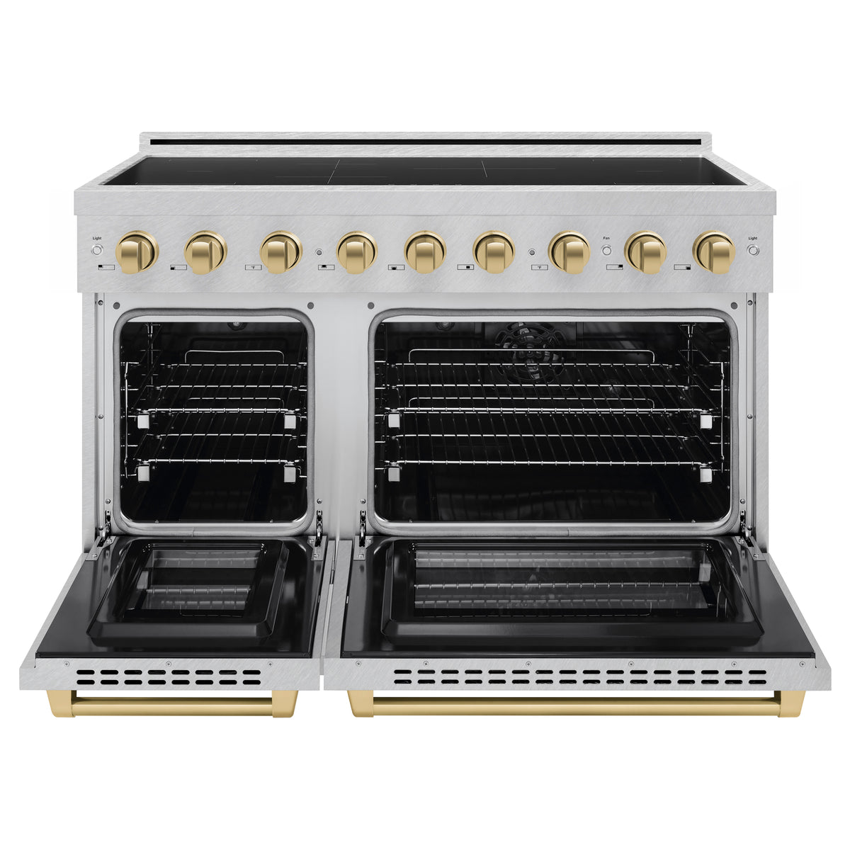 ZLINE 48-Inch Paramount Induction Range SINRSZ-48-CB front with oven doors open