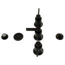 Kingston Brass NuvoFusion Three-Handle Bidet Faucet with Brass Pop-Up, Matte Black (KB6320NDL)
