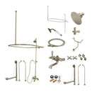 Kingston Brass Vintage Tub Wall Mount Clawfoot Tub Faucet Package with Shower Enclosure and Hand Shower, Brushed Nickel (CCK1188AX)