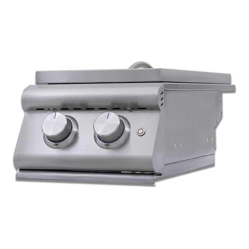 Blaze Premium LTE+ Natural Gas Double Side Burner with Lid in Stainless Steel (BLZ-SB2-LTE3-NG)