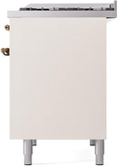 ILVE Nostalgie II 40-Inch Dual Fuel Freestanding Range in Antique White with Bronze Trim (UPD40FNMPAWBLP)
