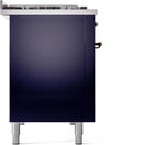 ILVE Nostalgie II 48-Inch Freestanding Natural Gas Dual Fuel Range in Midnight Blue with Bronze Trim (UP48FNMPMBB)
