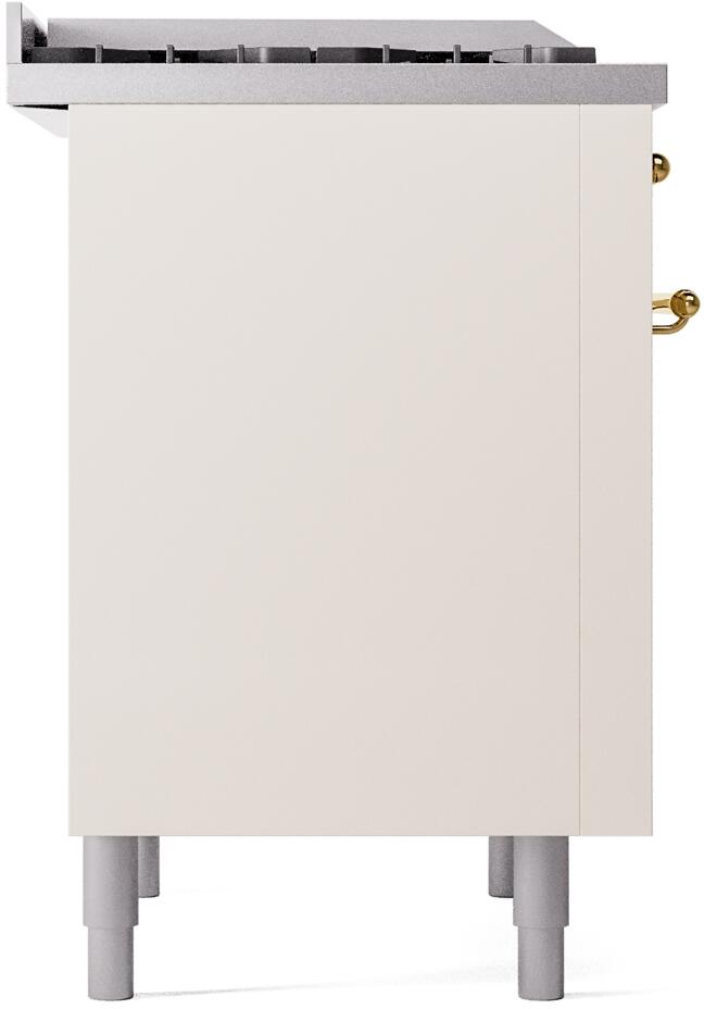 Antique white freestanding range side panel with adjustable legs