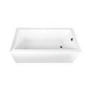 Kingston Brass Aqua Eden 66" Acrylic Rectangular 3-Wall Alcove Tub Combo with Waste and Overflow Drain (Right Hand Drain), Glossy White/Oil Rubbed Bronze (CVTAP663222R5)