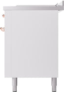 ILVE Nostalgie II 60-Inch Propane Gas Dual Fuel Range with 7 Burners, Griddle, & French Top with Triple Glass Door Oven in White with Copper Trim (UP60FSNMPWHPLP)