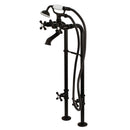Kingston Brass Kingston Freestanding Tub Faucet with Supply Line and Stop Valve, Oil Rubbed Bronze (CCK266K5)