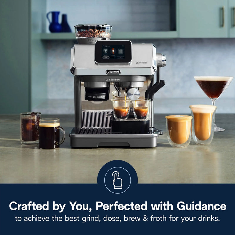 De'Longhi Dedica La Specialista Touch Espresso Machine with Cold Brew. Latte Art in Green (EC9455M)