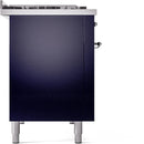 ILVE Nostalgie II 48-Inch Dual Fuel Freestanding Range in Midnight Blue with Chrome Trim (UP48FNMPMBCLP)
