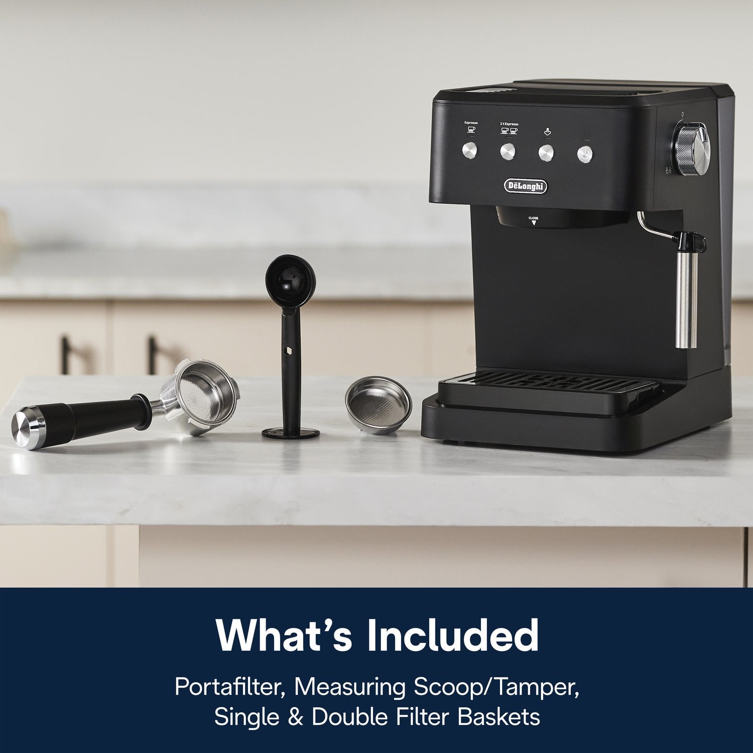 De'Longhi 15 Bar Pump Manual Espresso Machine in Matte Black (EM350BK) - image 5