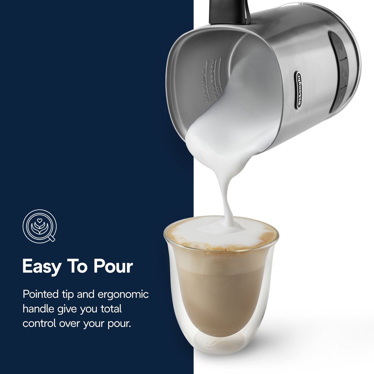 De'Longhi LatteMix Cold & Hot Milk Frother in Stainless Steel (EMF3M) - image 3