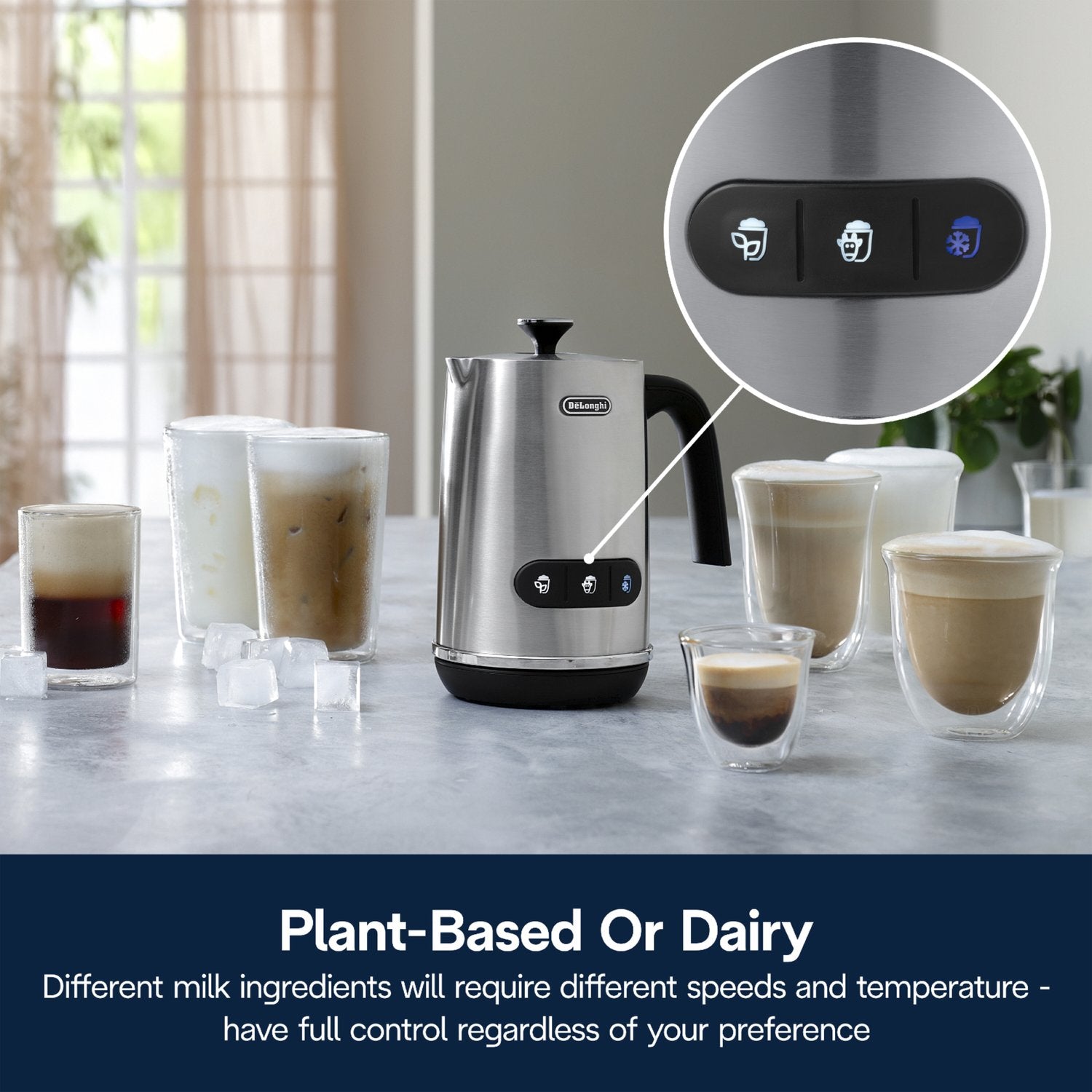 De'Longhi LatteMix Cold & Hot Milk Frother in Stainless Steel (EMF3M) - image 5