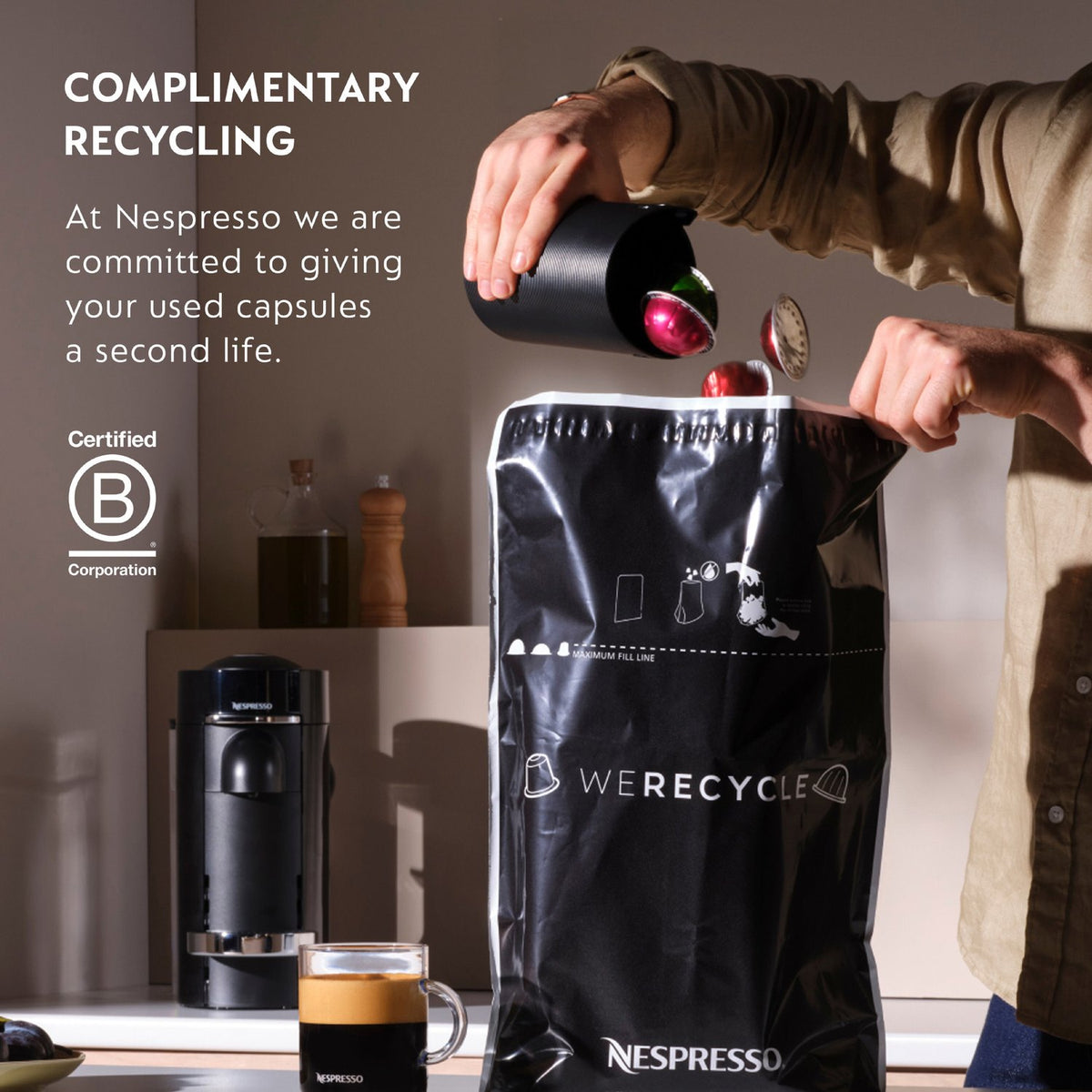 De'Longhi Nespresso Vertuo Next Premium Coffee and Espresso Machine with Aeroccino in Black Matte (ENV120BMAE) - image 9