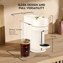 De'Longhi Nespresso Vertuo Up Single Serve Machine 3 Sec Heat Up Time in Creamy White w/Gold, Bundle (ENV120WGAE)