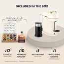 De'Longhi Nespresso Vertuo Up Single Serve Machine 3 Sec Heat Up Time in Creamy White w/Gold, Bundle (ENV120WGAE)