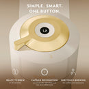 De'Longhi Nespresso Vertuo Up Single Serve Machine 3 Sec Heat Up Time in Creamy White w/Gold, Bundle (ENV120WGAE)