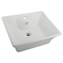 Kingston Brass Fauceture Forte 19-1/2" Ceramic Rectangular Vessel Sink, White (EV4049)