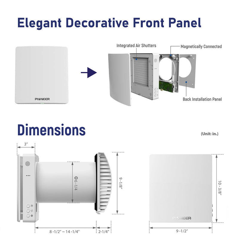 Pioneer ECOasis 50 Ductless Wall-Mounted Single-Room Wi-Fi Energy Recovery Ventilator (ERV050AHRMCO2L)