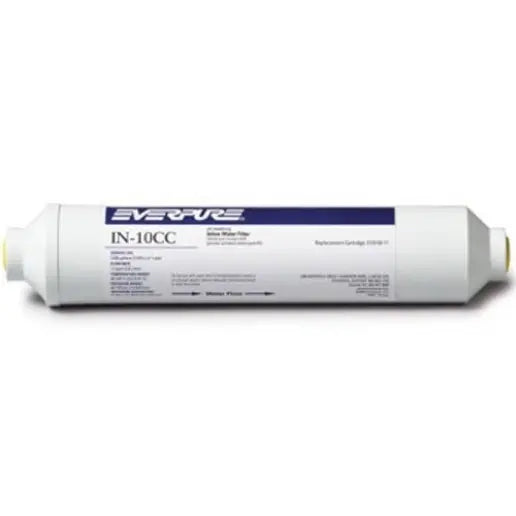 Everpure IN-10CC inline replacement filter cartridge, white with blue label