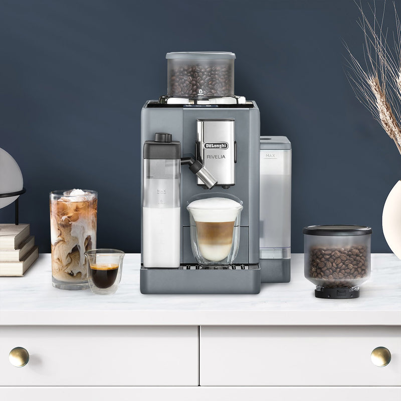 De'Longhi Rivelia Fully Automatic Espresso Machine in Pebble Gray (EXAM44055G)