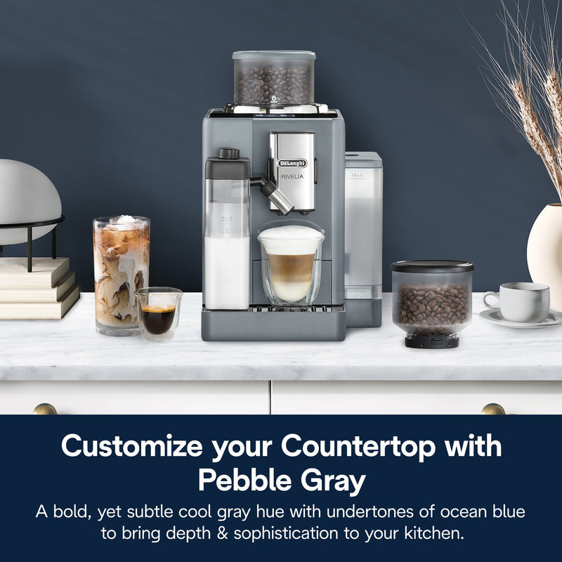 De'Longhi Rivelia Fully Automatic Espresso Machine in Pebble Gray (EXAM44055G)
