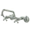 Kingston Brass Kingston Double-Handle Wall-Mount Bridge Kitchen Faucet, Polished Chrome (KS213C)