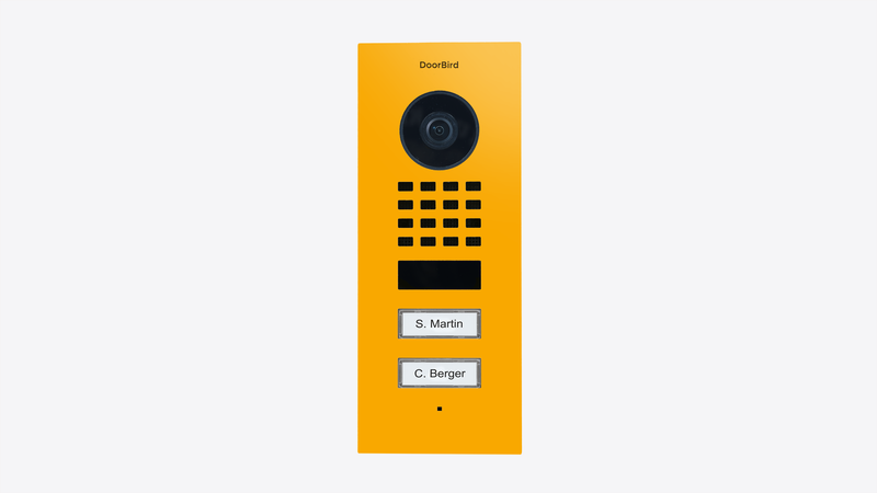 DoorBird D1102V Flush-Mount IP Video Door Station in Golden Yellow, RAL 1004