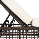 Parrot Uncle Outdoor Lounge Chair, Patio Chaise Lounge with 5-Position Backrest, Rattan Outdoor Lounge Chair with Cushion and Wheels for Poolside, Backyard, Garden