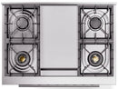 ILVE 36-Inch Professional Plus II Freestanding Natural Gas Dual Fuel Range with 6 Sealed Burner in Black (UP36FWMPBK)