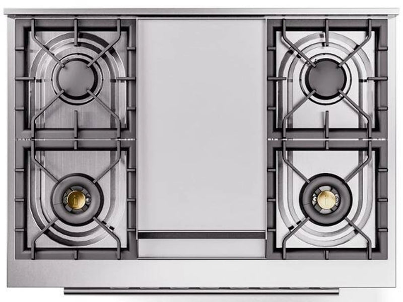 ILVE Professional Plus II 36-Inch Freestanding Dual Fuel Range with 6 Sealed Burner in White (UP36FWMPWH)