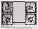 ILVE Professional Plus II 36-Inch Freestanding Natural Gas Dual Fuel Range with 6 Sealed Burner in Stainless Steel (UP36FWMPSS)