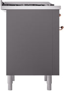 ILVE Nostalgie II 36-Inch Freestanding Natural Gas Dual Fuel Range in Matte Graphite with Copper Trim (UP36FNMPMGP)