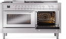 ILVE Professional Plus II 60-Inch Propane Gas Dual Fuel Range with 7 Burners, Griddle, & French Top with Triple Glass Door Oven (UP60FSWMPSSLP)
